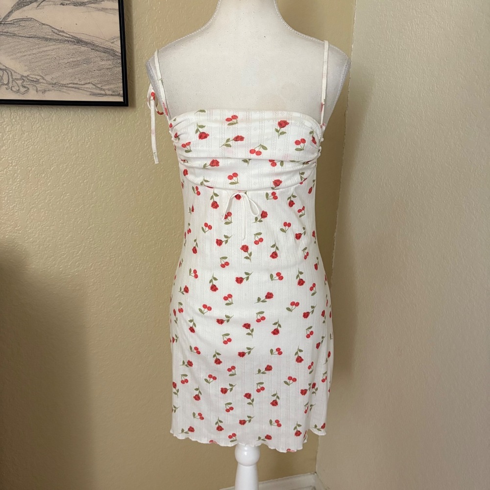 FOR LOVE & LEMONS Cherry Roses Pointelle Dress Mini Size Small - Picture 3 of 9